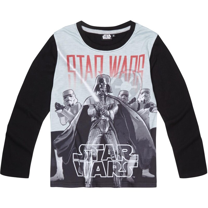 Star Wars-The Clone Wars Langarmshirt schwarz in Größe 116 für Jungen aus Vorderseite: 100% Polyester 60 % Baumwolle 40 % Polyester