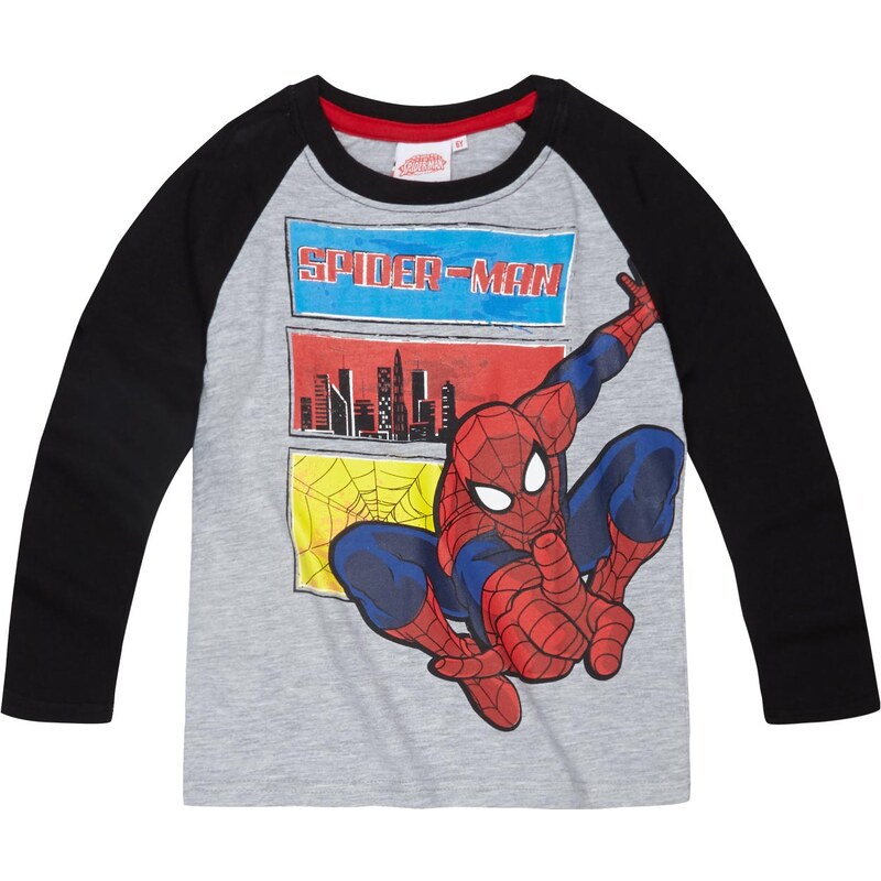 Spiderman Langarmshirt grau in Größe 104 für Jungen aus 100% Baumwolle Grau: 60% Baumwolle 40% Polyester