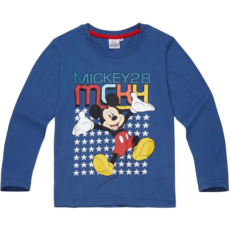 Disney Mickey Langarmshirt blau in Größe 98 für Jungen aus 100% Baumwolle