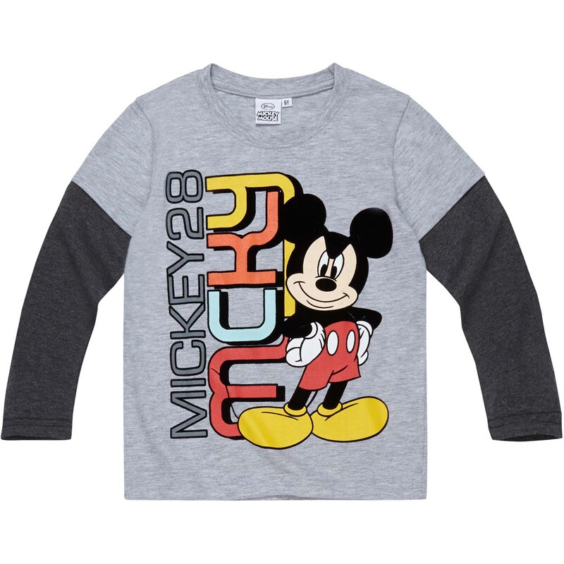 Disney Mickey Langarmshirt grau in Größe 98 für Jungen