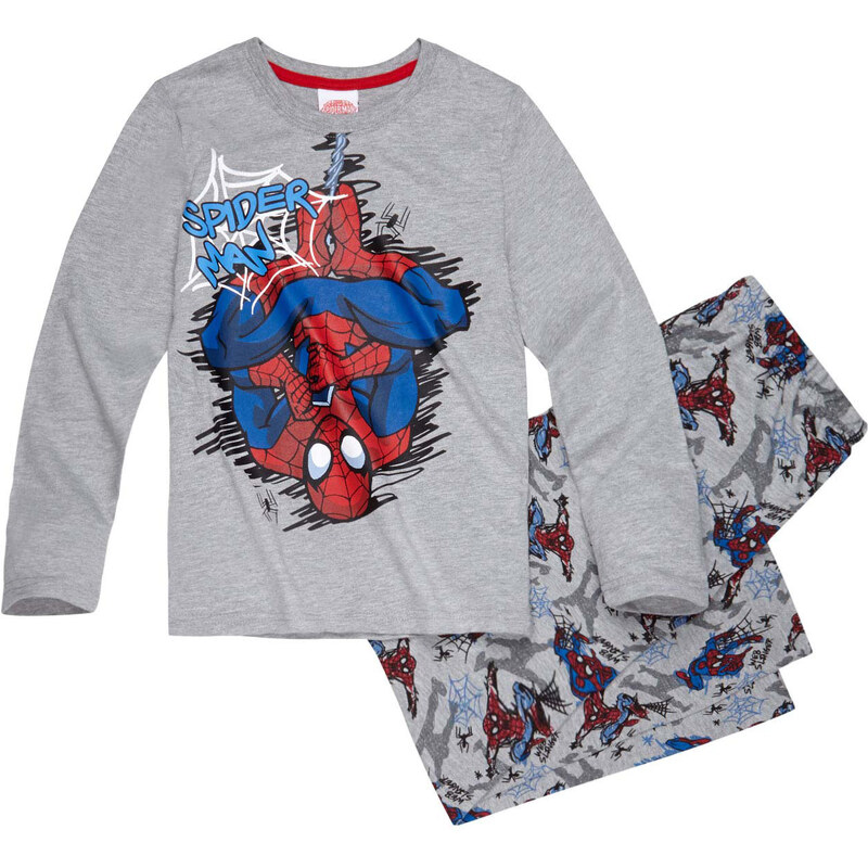 Spiderman Pyjama grau in Größe 104 für Jungen aus 60 % Baumwolle 40 % Polyester