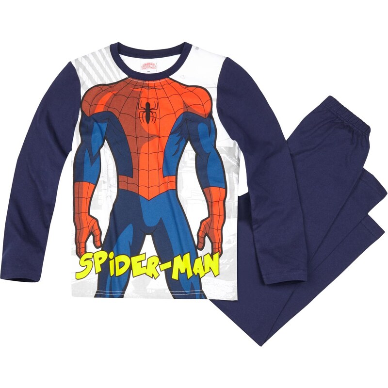 Spiderman Pyjama marine blau in Größe 104 für Jungen aus 100% Baumwolle