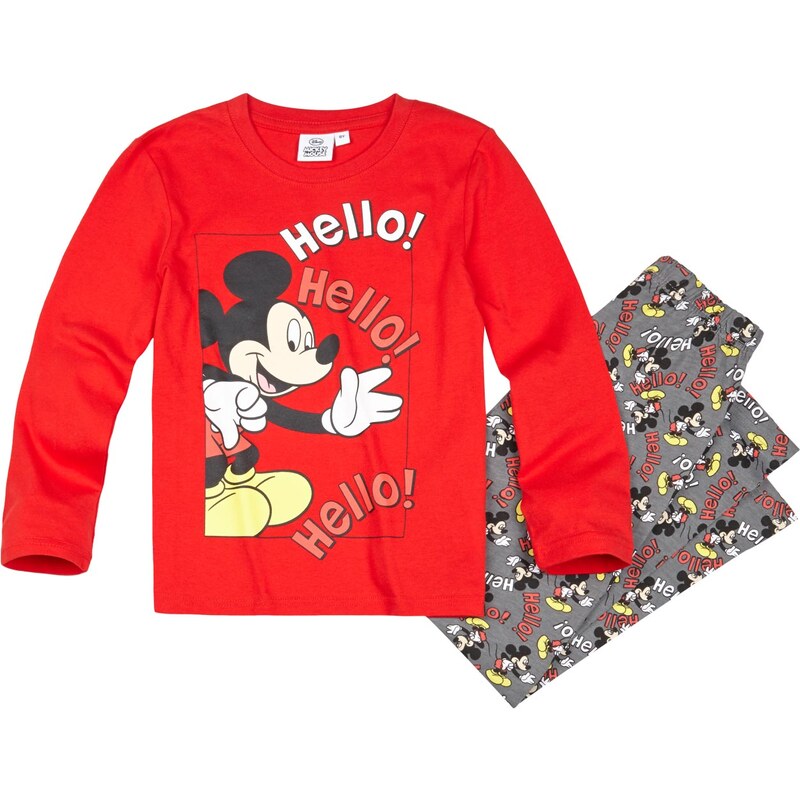Disney Mickey Pyjama rot in Größe 98 für Jungen aus 100% Baumwolle