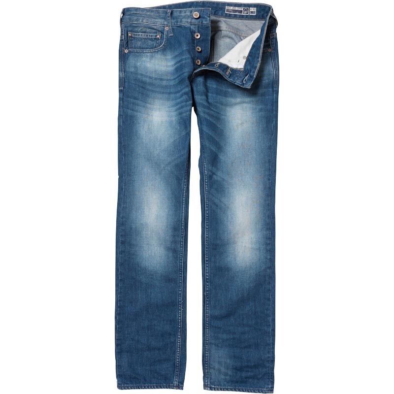 Duck and Cover Herren Tinnu Core 5 7s Ice Jeans in regulär Passform Blau
