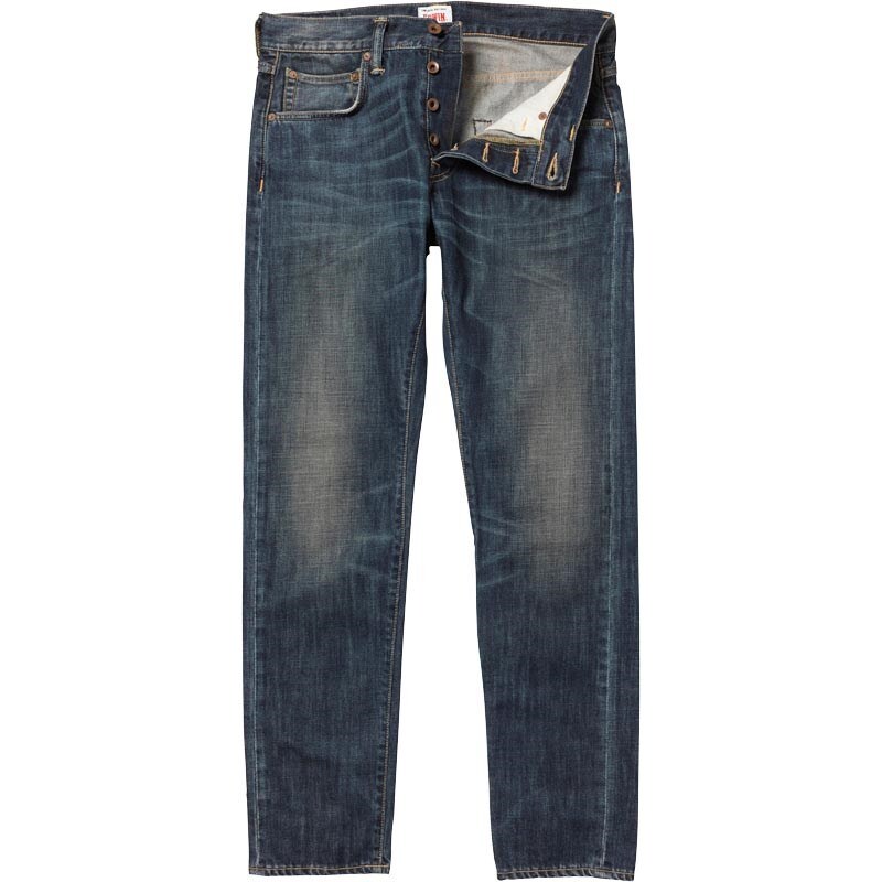 Edwin Herren ED-55 12oz Relaxed Tape Fit Vintage Wash Jeans mit zulaufendem Bein Blau