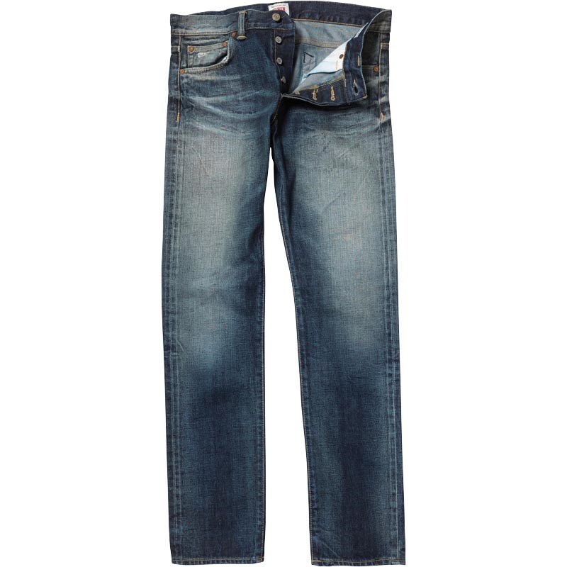Edwin Herren ED-71 Listed Selvage Regular Oiler Wash Jeans in Slim Passform Blau