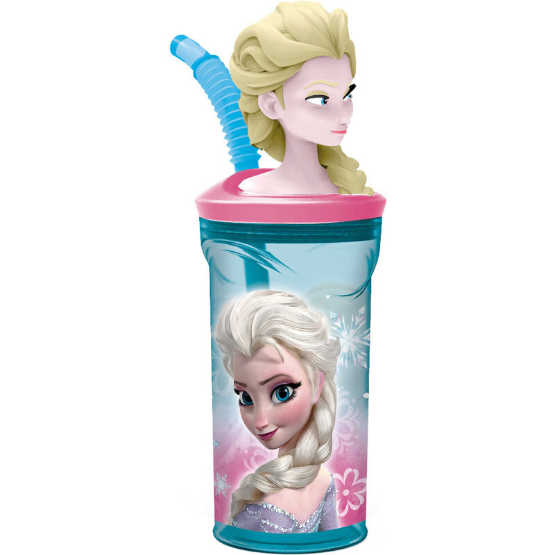 Disney Die Eiskönigin Trinkbecher mit 3D-Figur und Strohhalm türkis in Größe UNI für Mädchen