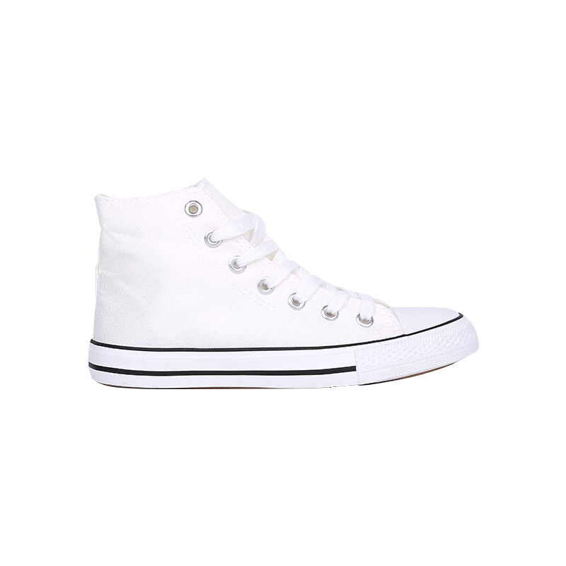 Lesara Klassischer High Top-Sneaker mit Gummikappe - Weiß - 36