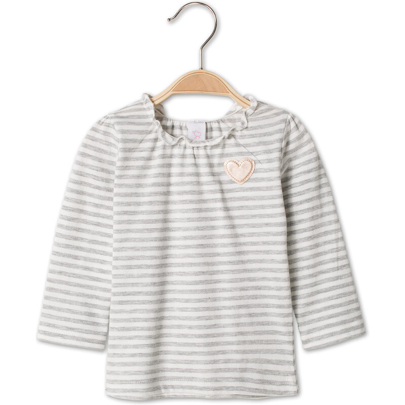 C&A Baby-Langarmshirt aus Bio-Baumwolle in weiß / Grau