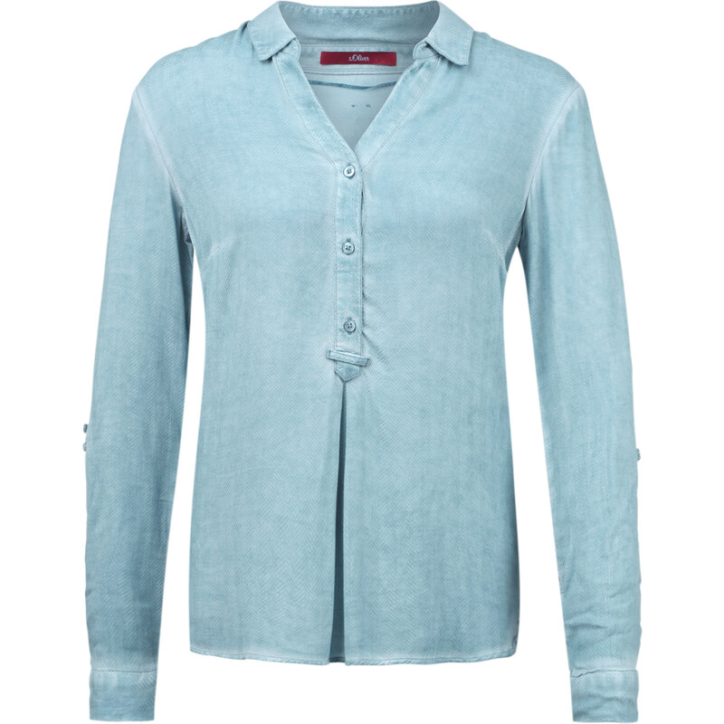 s.Oliver Herringbone-Bluse in Garment-Dye