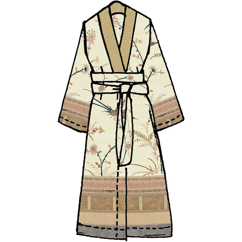 Große Größen: Kimono, Bassetti, »Fong«, mit Vögeln, creme, Gr.L/XL-L/XL