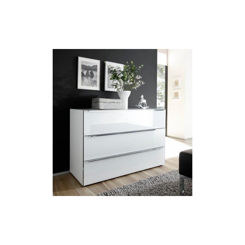 nolte Möbel Kommode Alegro Style Breite 160 cm Glasfronten NOLTE® MÖBEL weiß polarweiß/weißglas