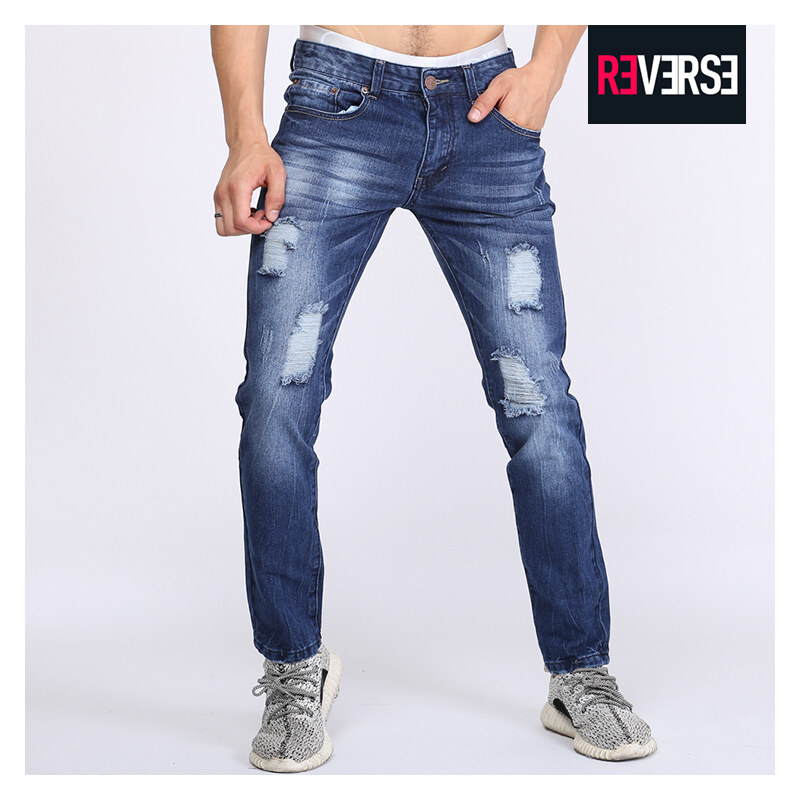 Re-Verse Slim Fit-Jeans mit Destroyed-Details - 30