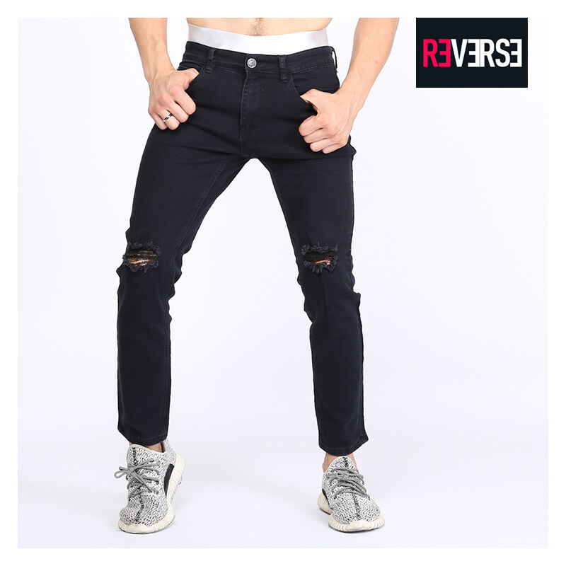 Re-Verse Knöchellange Jeans mit Used-Details - 32