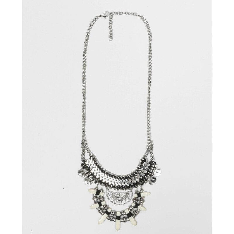 Halskette mit Amuletten Silberig, Größe 00 -Pimkie- Mode für Damen