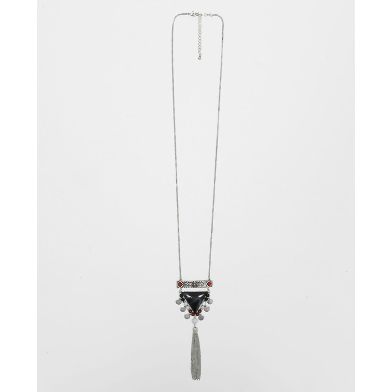 Lange Halskette in Triangel-Form Schwarz, Größe 00 -Pimkie- Mode für Damen