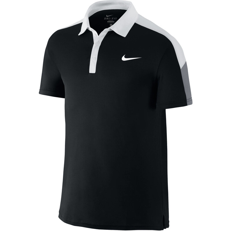 Nike Herren Tennis Polo-Shirt Team Court, schwarz / weiss, verfügbar in Größe S