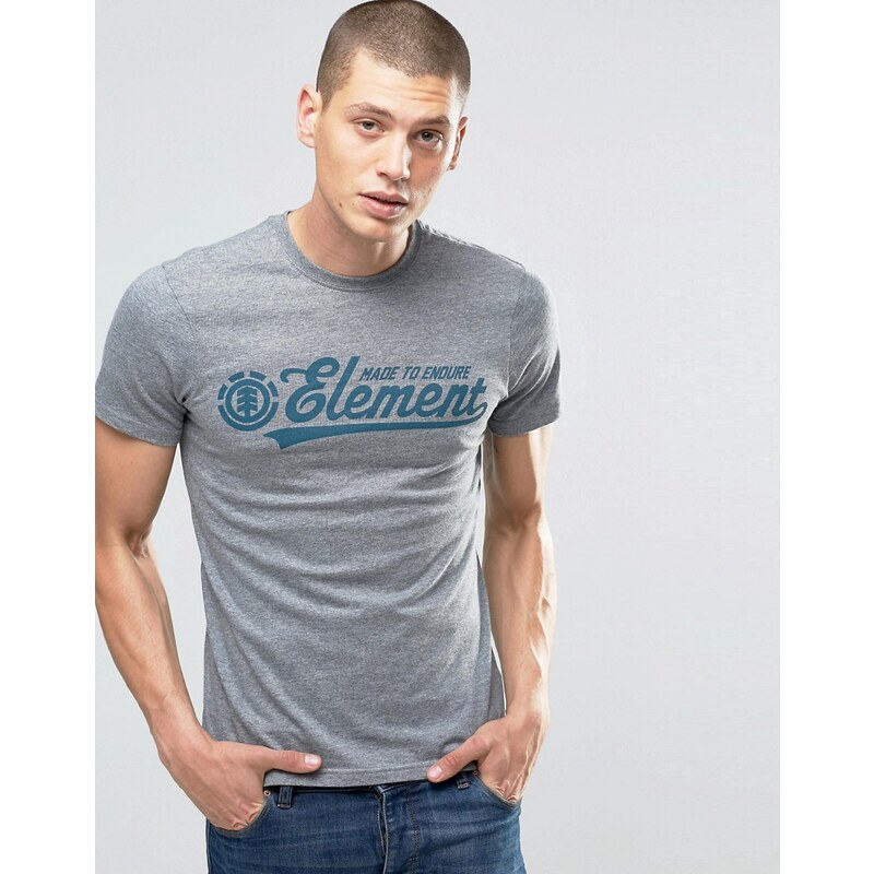 Element - Heidegraues T-Shirt mit Signature-Logo - Grau