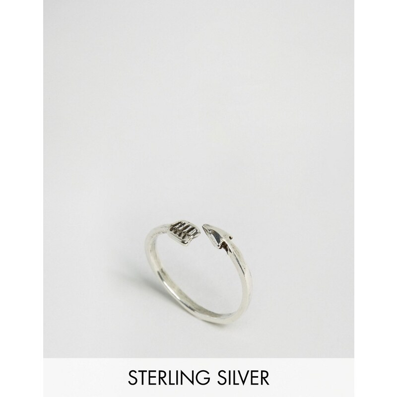 Kingsley - Ryan - Offener Ring aus Sterlingsilber mit Pfeildesign - Silber