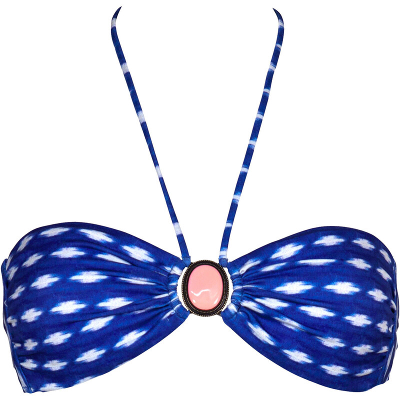 Watercult: Damen Bikini Oberteil Indigo Girl Bandeau, weiss / blau, verfügbar in Größe 42B