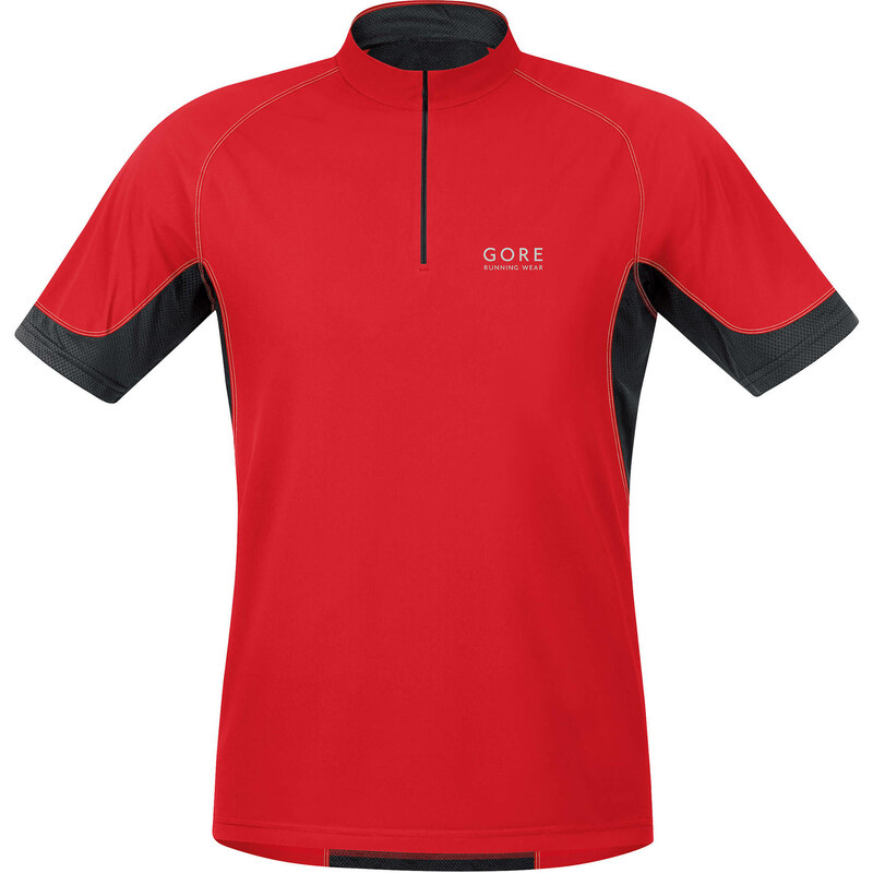 Gore Running Wear: Herren Laufshirt X-Running 2.0 Zip Shirt kurzarm rot, rot, verfügbar in Größe XL,S,M,L