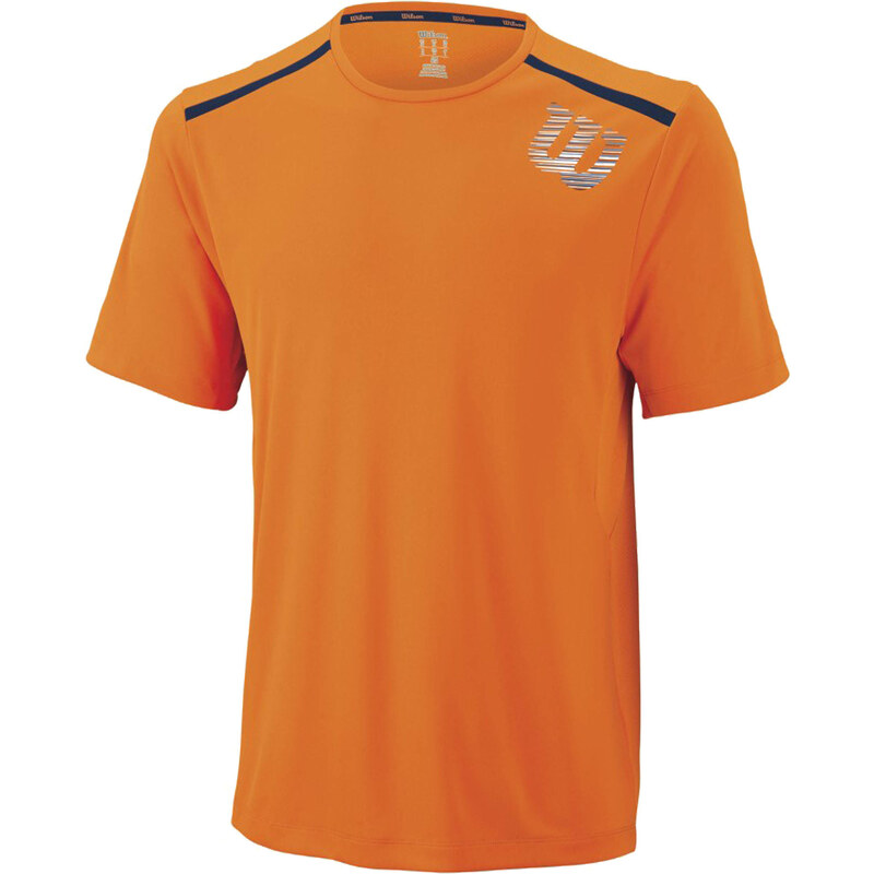 Wilson: Herren Tennisshirt SP Linear Blur Print Crew, orange, verfügbar in Größe M,S