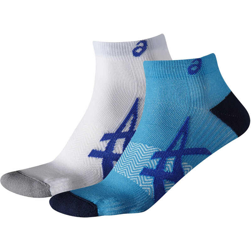 Asics: Herren Socken Lightweight Running Sock 2er Pack weiß/blau, blau/weiss, verfügbar in Größe 47-49,43-46,35-38,39-42
