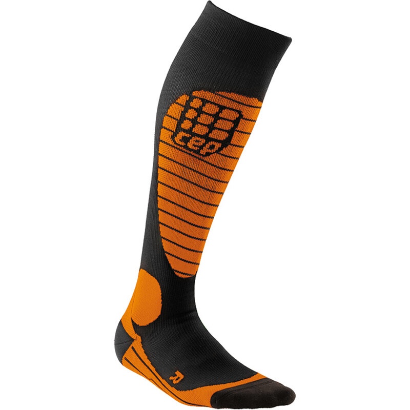 CEP: Damen Kompressionssocken Ski Race Compression Socks, schwarz/orange, verfügbar in Größe 2