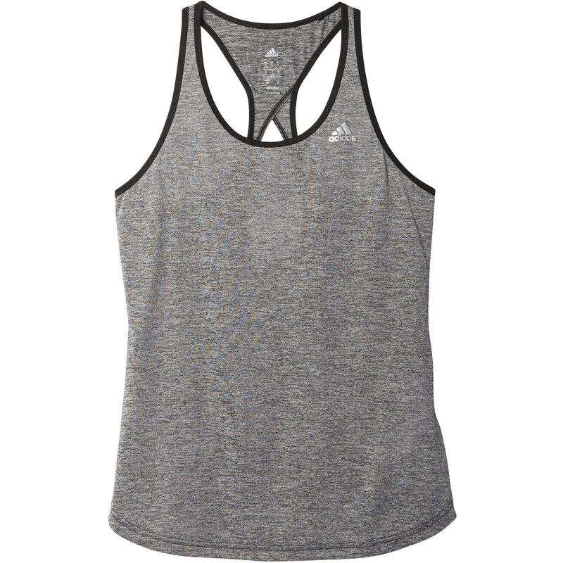 adidas Performance: Damen Trainingsshirt / Tank Top Keyhole Tank, grau, verfügbar in Größe S,M,L