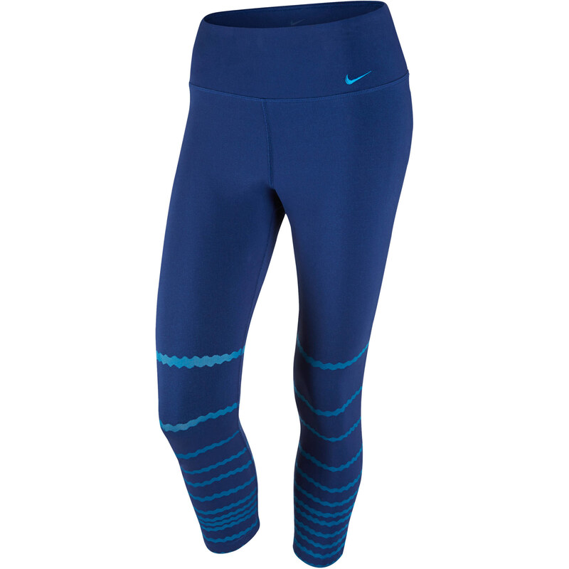 Nike Damen Trainingscaprihose Legend Tight Poly Burnout, blau, verfügbar in Größe M