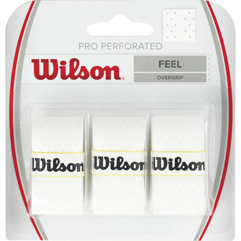 Wilson: Tennis Griffband Pro Overgrip Perforated White 3er Pack, weiss