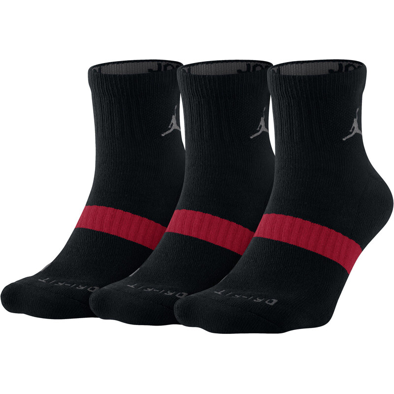 Nike Air Jordan: Basketball Socken Jordan Dri-Fit Low Quarter - 3 Paare, schwarz, verfügbar in Größe 46-50