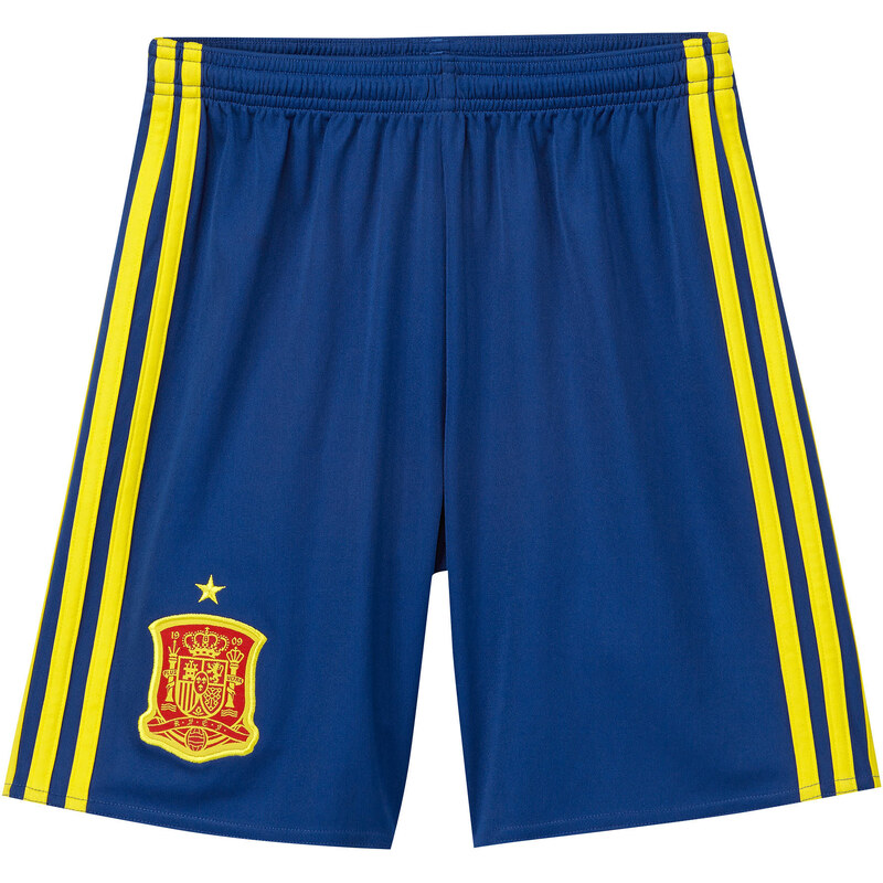 adidas Performance: Kinder Fußballshorts Home Shorts Spanien EM 2016, blau / gelb, verfügbar in Größe 152,164,176,128,140