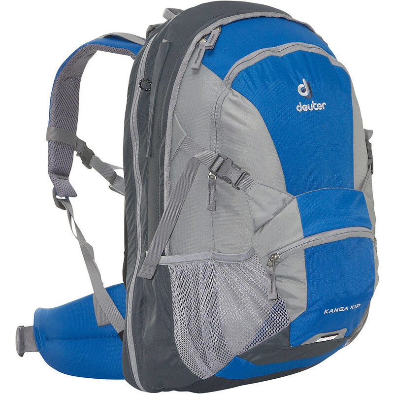 Deuter: Wanderrucksack / Tagesrucksack Kanga Kid Comfort mit integrierter Kindertrage, blau
