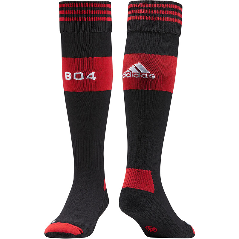 adidas Performance: Fußballsocken Bayer 04 Leverkusen Home Socks, schwarz/rot, verfügbar in Größe 31-33,34-36,37-39