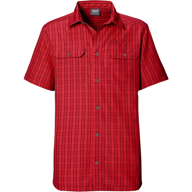 Jack Wolfskin: Herren Wanderhemd / Outdoor-Hemd Thompson Shirt, rot, verfügbar in Größe M