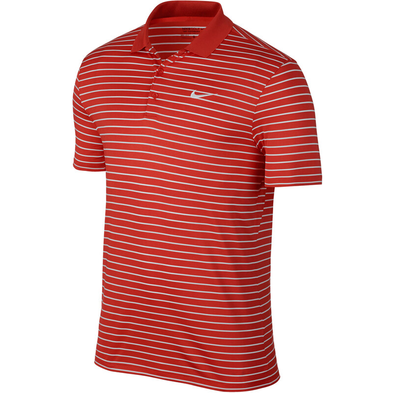 NIKE GOLF: Herren Polo-Shirt Victory Mini Stripe Kurzarm, rot, verfügbar in Größe XXL