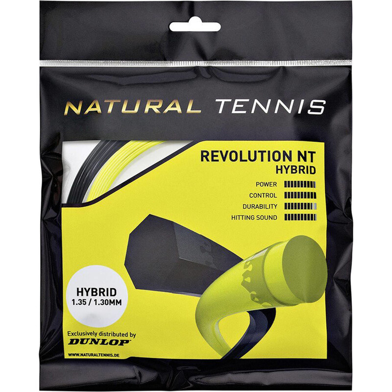 Dunlop: Tennissaite Revolution NT 1,35/1,13, schwarz/gelb, verfügbar in Größe 1,35