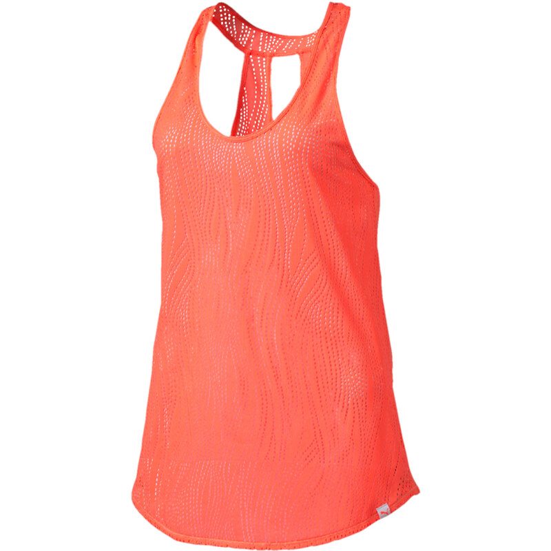Puma: Damen Trainingsshirt Mesh It Up Layer Tank, orange, verfügbar in Größe L,XL