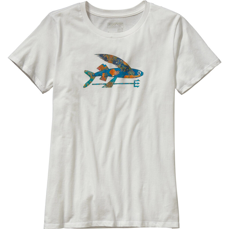 Patagonia: Damen T-Shirt Isle Wild Flying Fish, weiss, verfügbar in Größe S,L