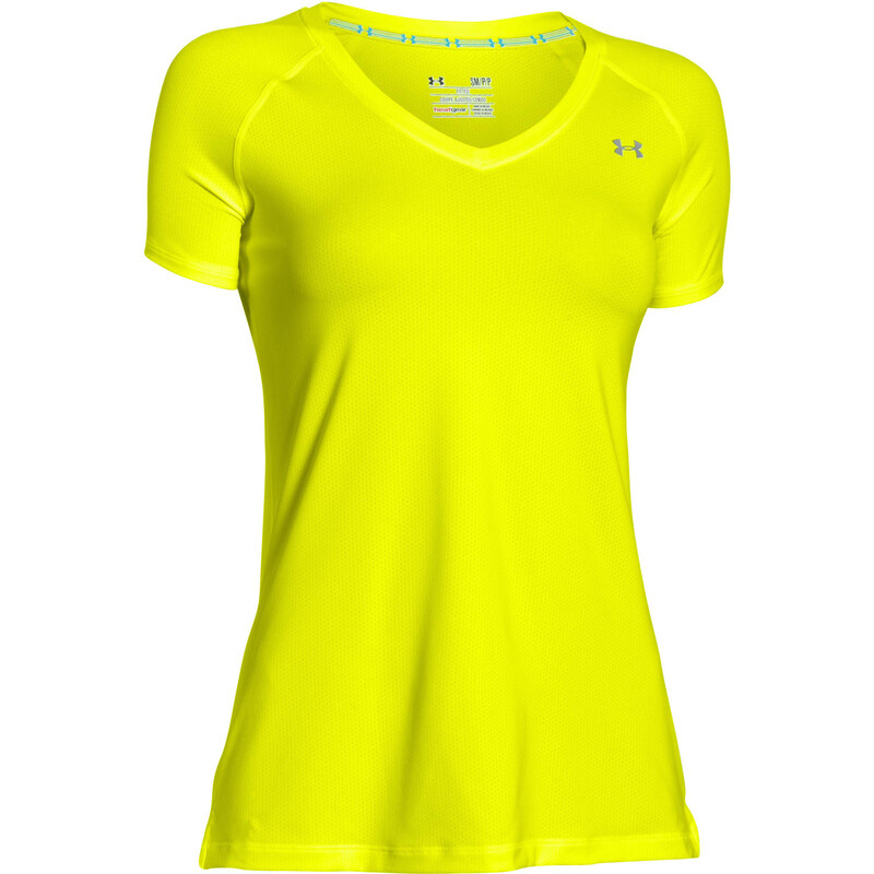 Under Armour: Damen Trainingsshirt UA HeatGear Armour Kurzarm, gelb, verfügbar in Größe M