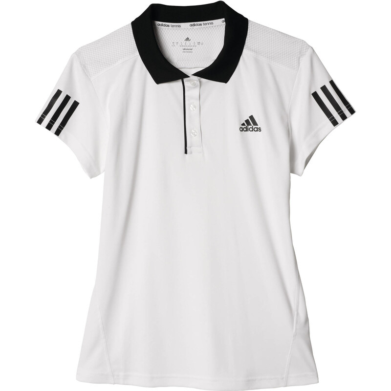 adidas Performance: Damen Tennis Polo-Shirt Club Polo, weiss / schwarz, verfügbar in Größe S,M