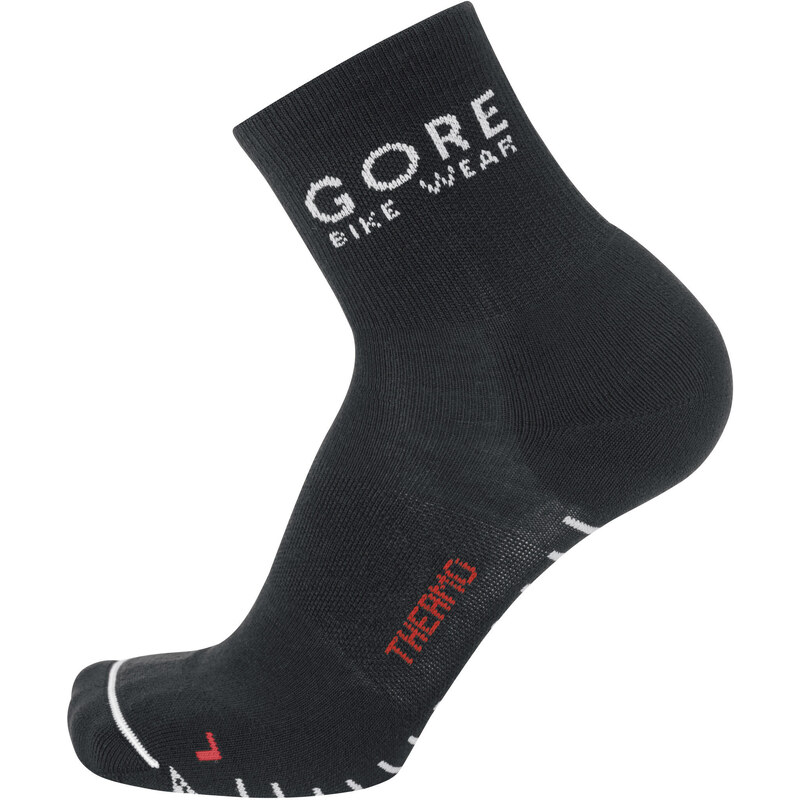Gore Bike Wear: Radsocken Road Thermo Socken mid, schwarz / weiss, verfügbar in Größe 38-40