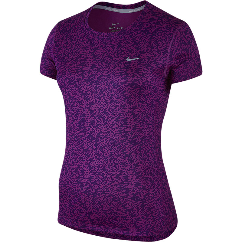 Nike Damen Laufshirt Pronto Miler Crew Neck Tee Printed, lila, verfügbar in Größe 34