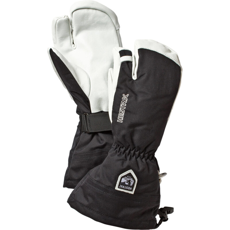 Hestra: Herren Drei-Finger Skihandschuhe Army Leather Heli 3, schwarz, verfügbar in Größe 11,6
