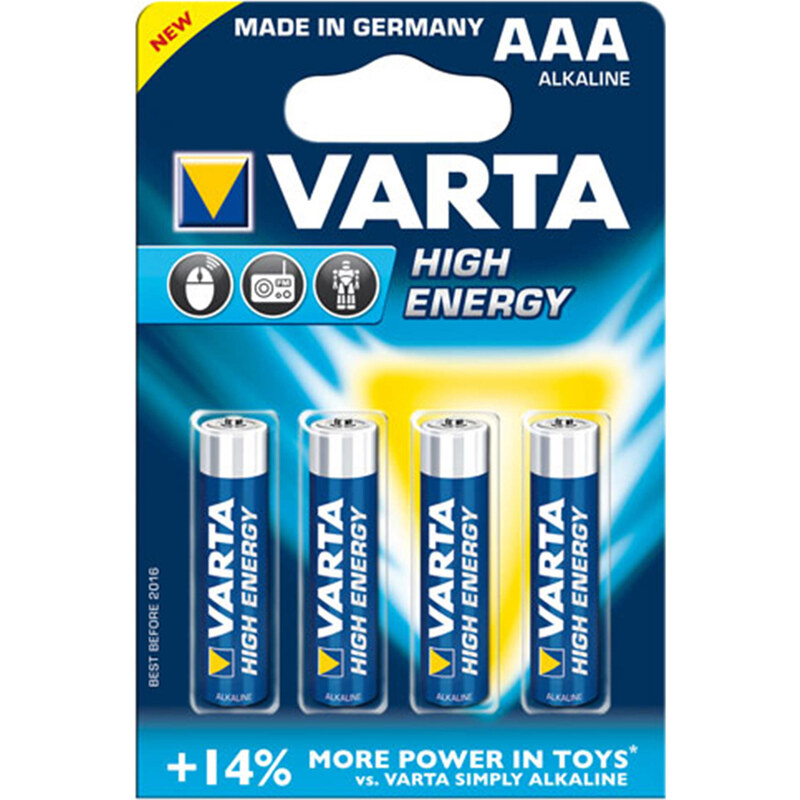 Varta Micro Alkaline AAA Batterien High Energy - 4 Stück