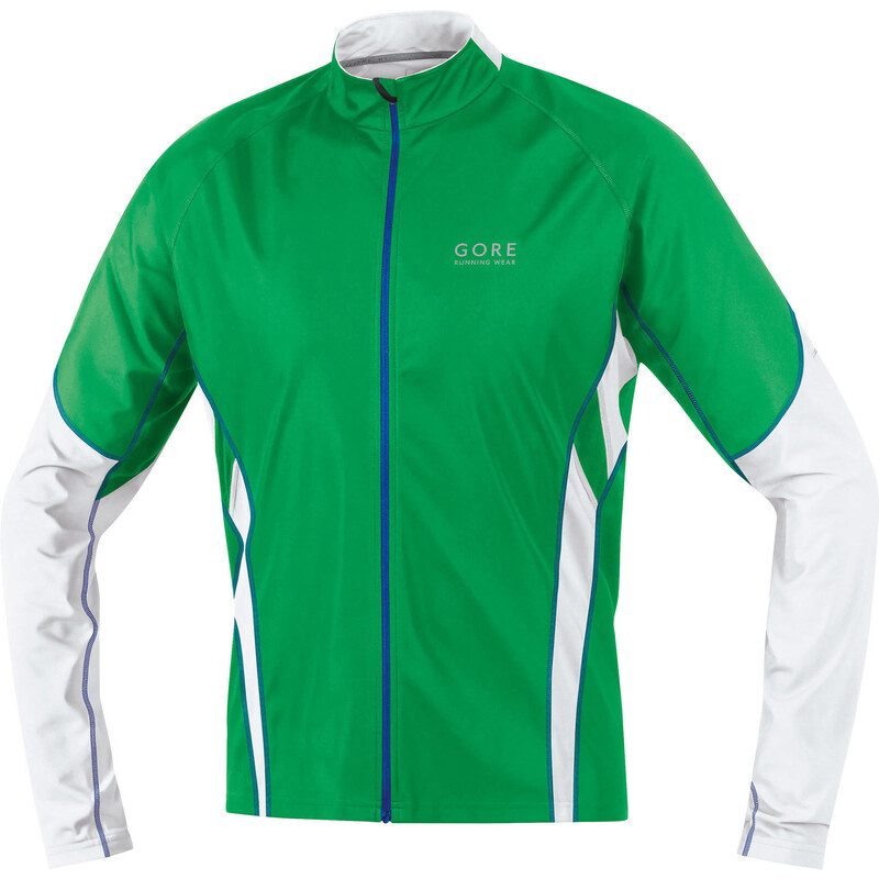 Gore Running Wear: Herren Laufshirt Air Windstopper Soft Shell Shirt, grün/weiss, verfügbar in Größe M,L