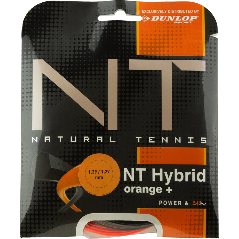 Dunlop: Tennissaiten Revolution NT Hybrid 1,39/1,27 mm, schwarz/orange