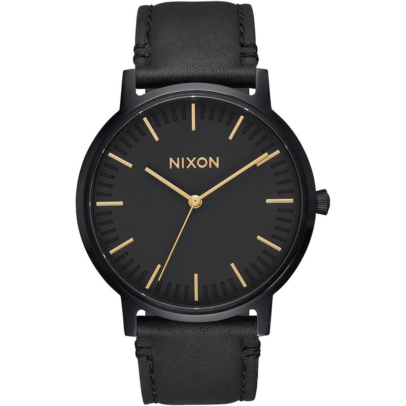 Nixon Porter Leather Black/Gold Herrenuhr A1058 1031