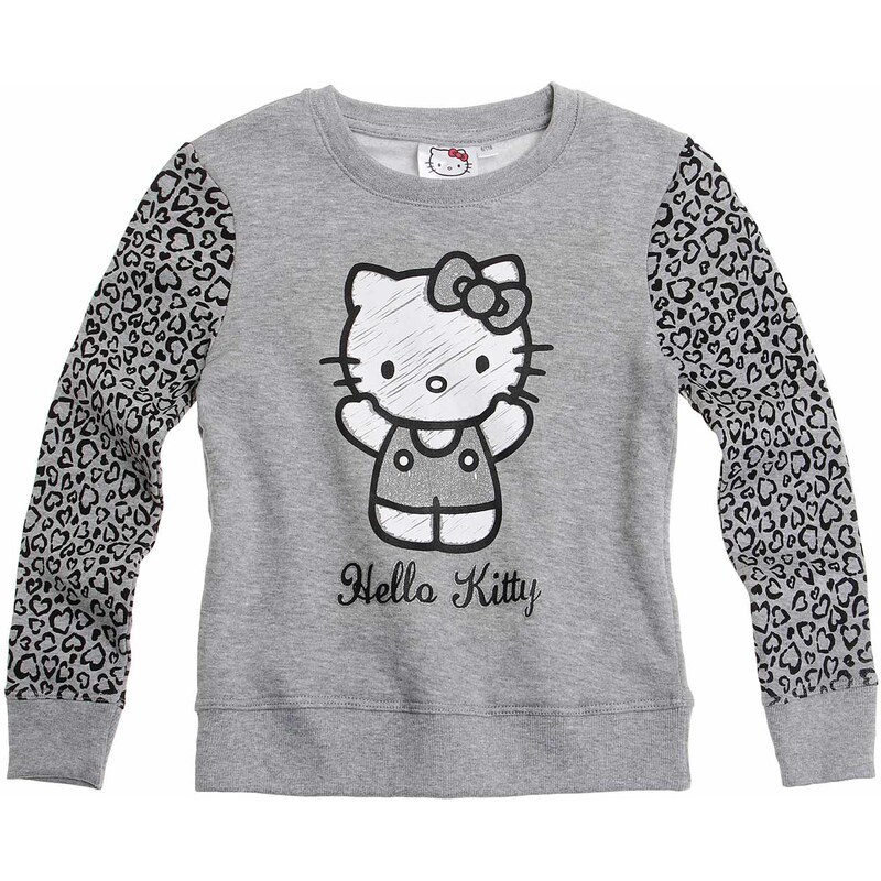 Hello Kitty Sweatshirt grau in Größe 104 für Mädchen aus 73% Baumwolle 20% Polyester 7% Viskose